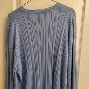 Haggar Sky Blue Ribbed Knit Sweater